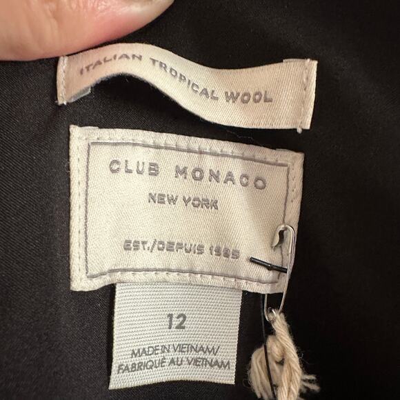 CLUB MONACO | Mavis Lightweight Wool Navy Blue Cocktail Dress Workwear  Size 12 - Picture 7 of 8